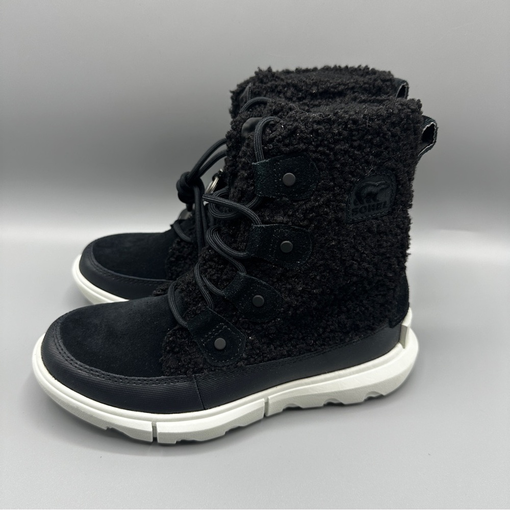 Sorel Explorer II Joan Cozy Sherpa Boots Women’s Size 5 Black